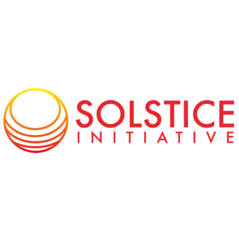 Logo image with SOLSTICE in large red text and INITIATIVE in smaller red text, next to yellow and red circular design