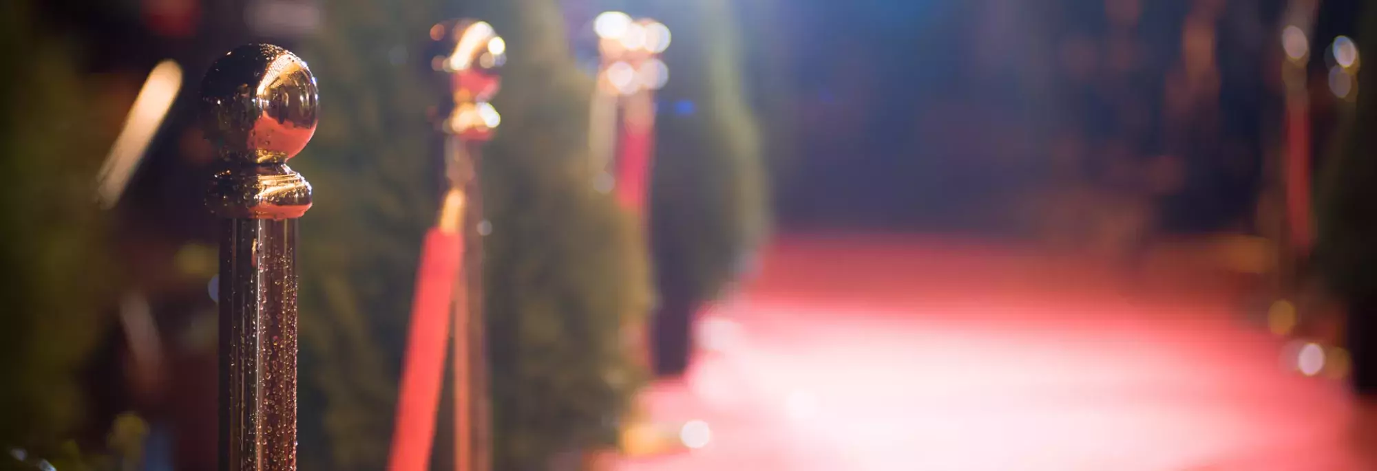 Twinkling Blurred View of Red Carpet Event