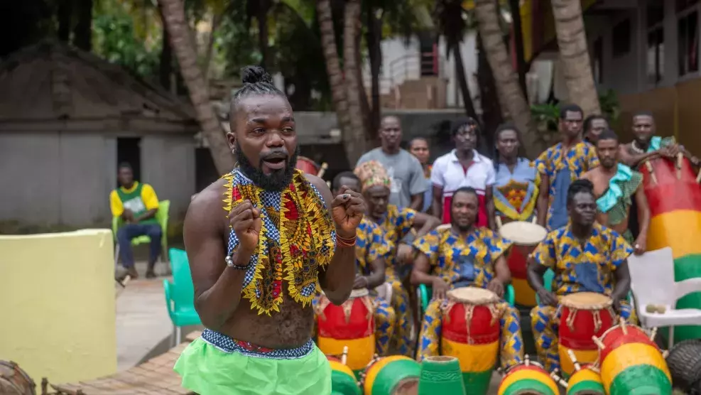 Ghanaian dancers and drummers