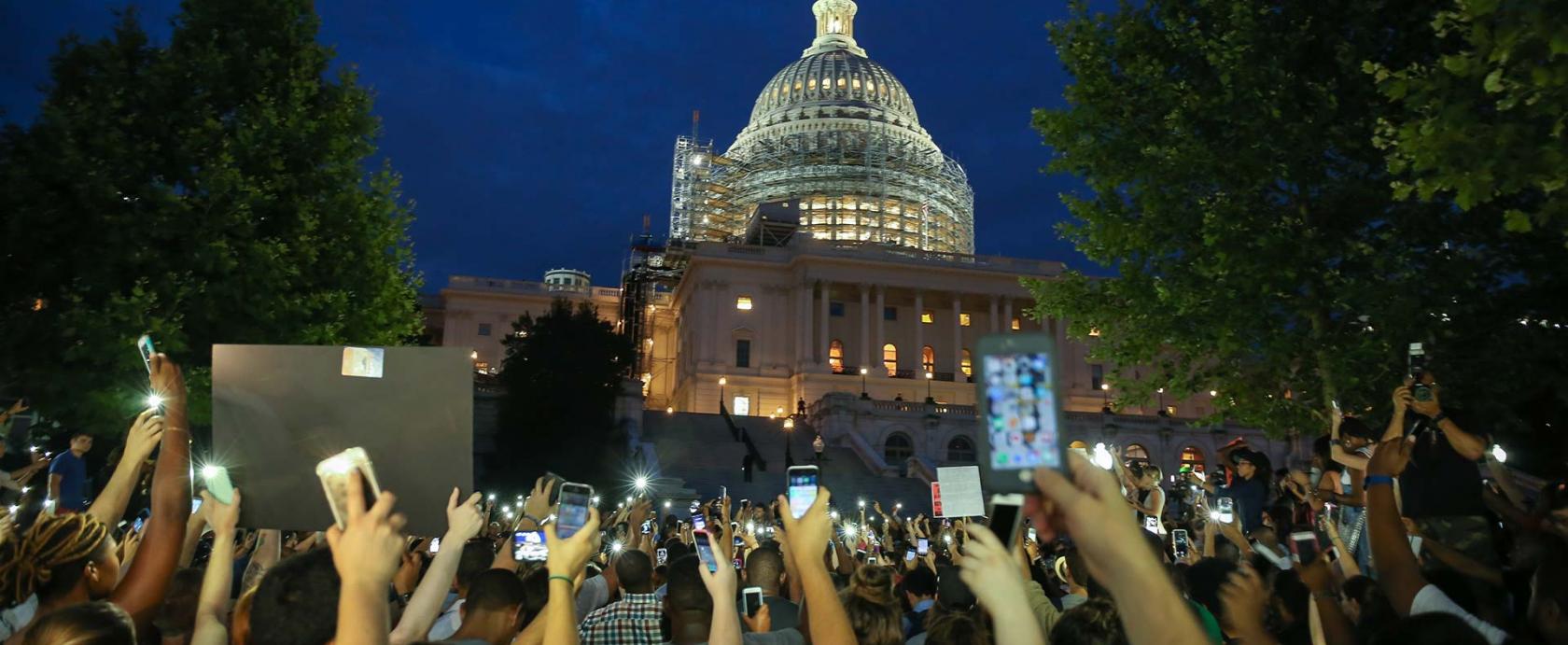 Vigil in Front of the U.S. Capitol Building - Night