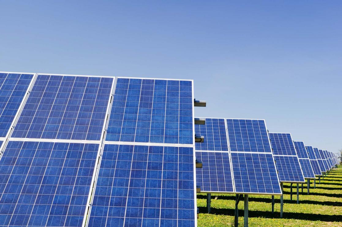Solar panels creating green energy
