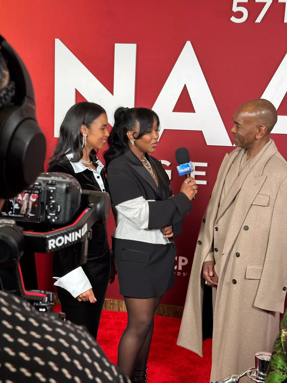Nasteha & Nuni Yusuf conduct interviews during the 57th NAACP Image Awards