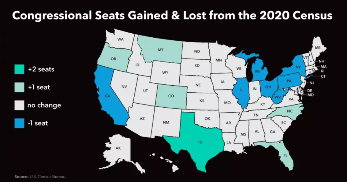 Congressional Seat Map - 2020 Census