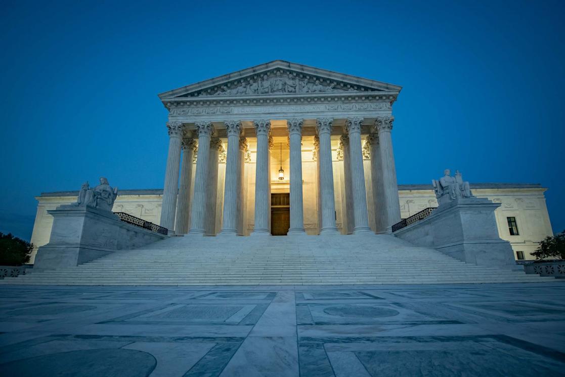 Supreme Court Building Entrance - Night
