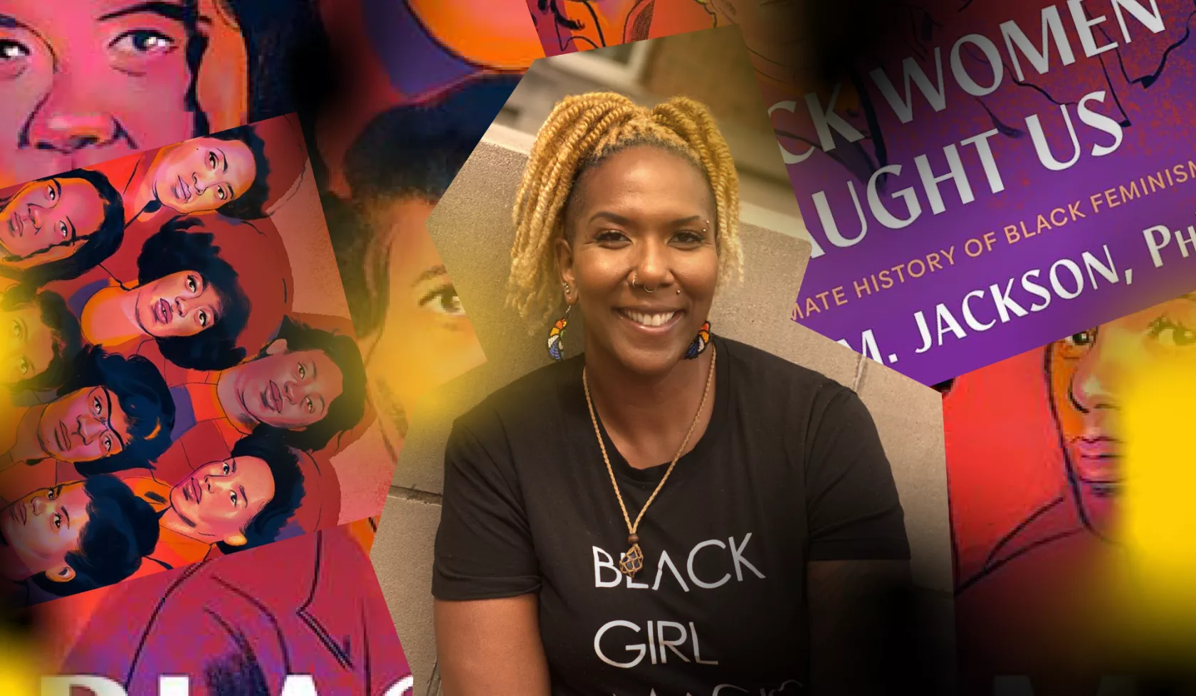 Author Dr. Jenn Jackson collage with book cover