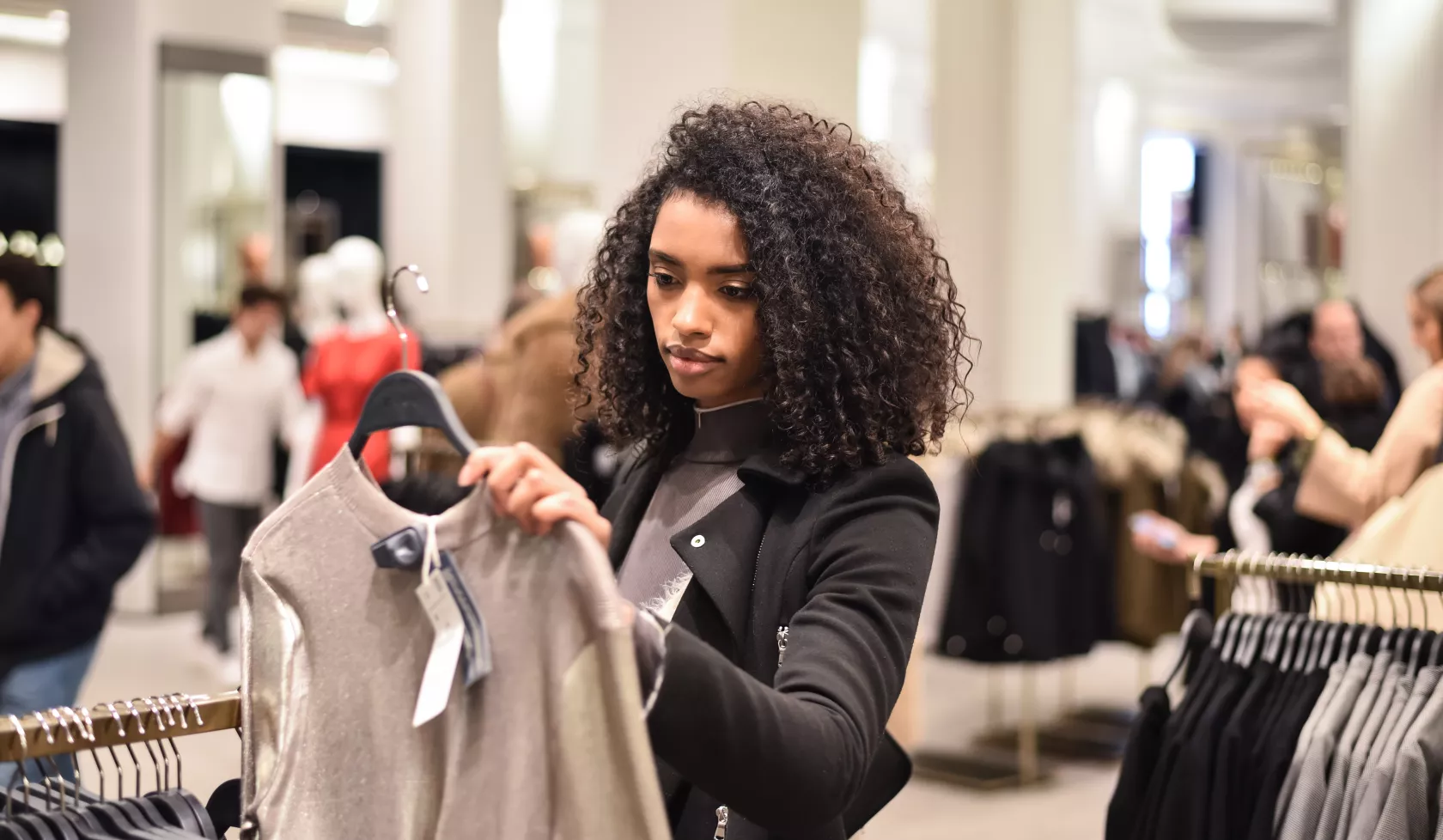 Black woman shopping