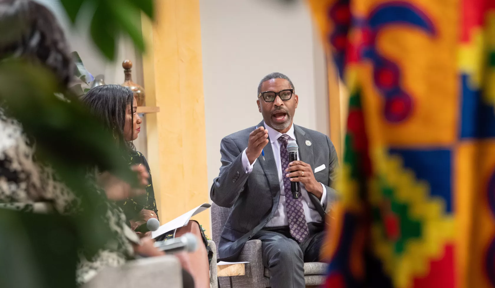 President Derrick Johnson speaking on a CBC panel