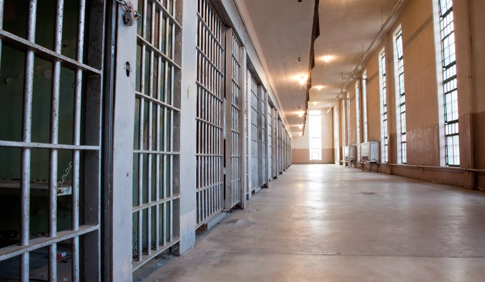 Hallway with Locked Cells