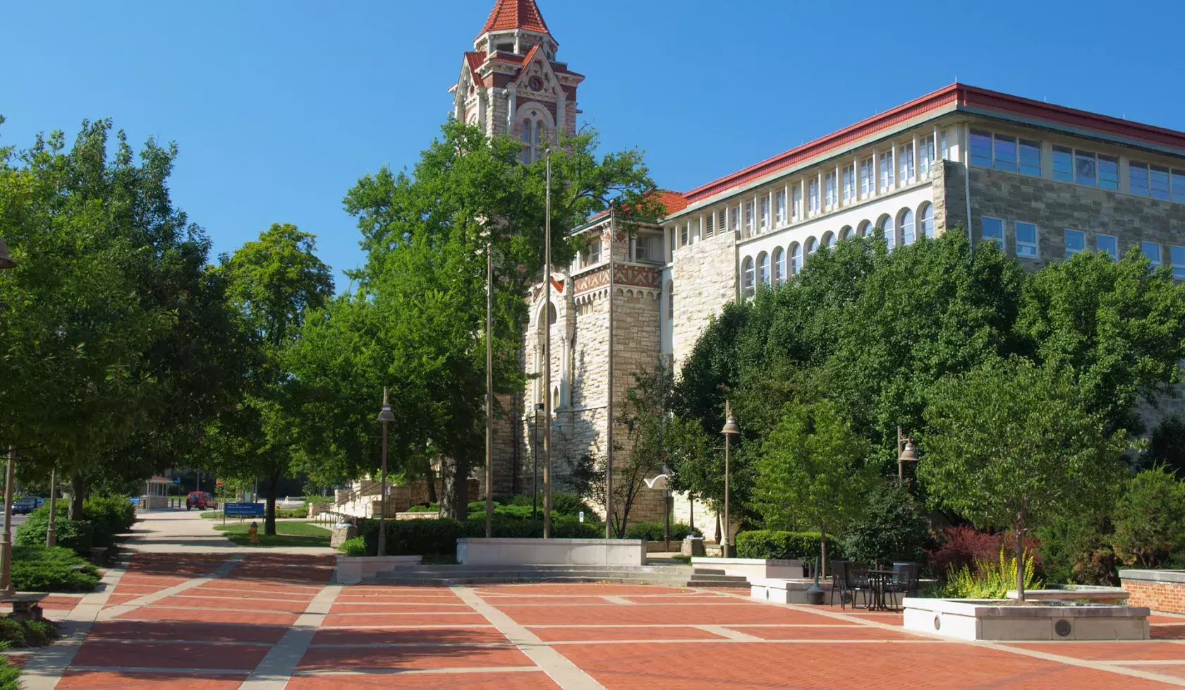 Campus Courtyard and Buildings in the Summertime