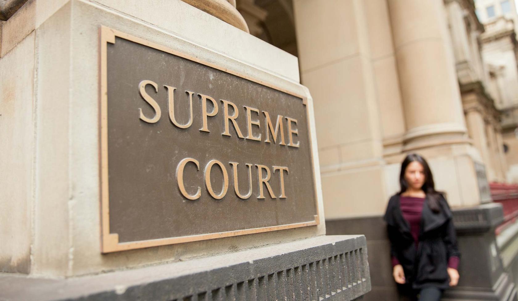 Close-up - Supreme Court Entry Signage