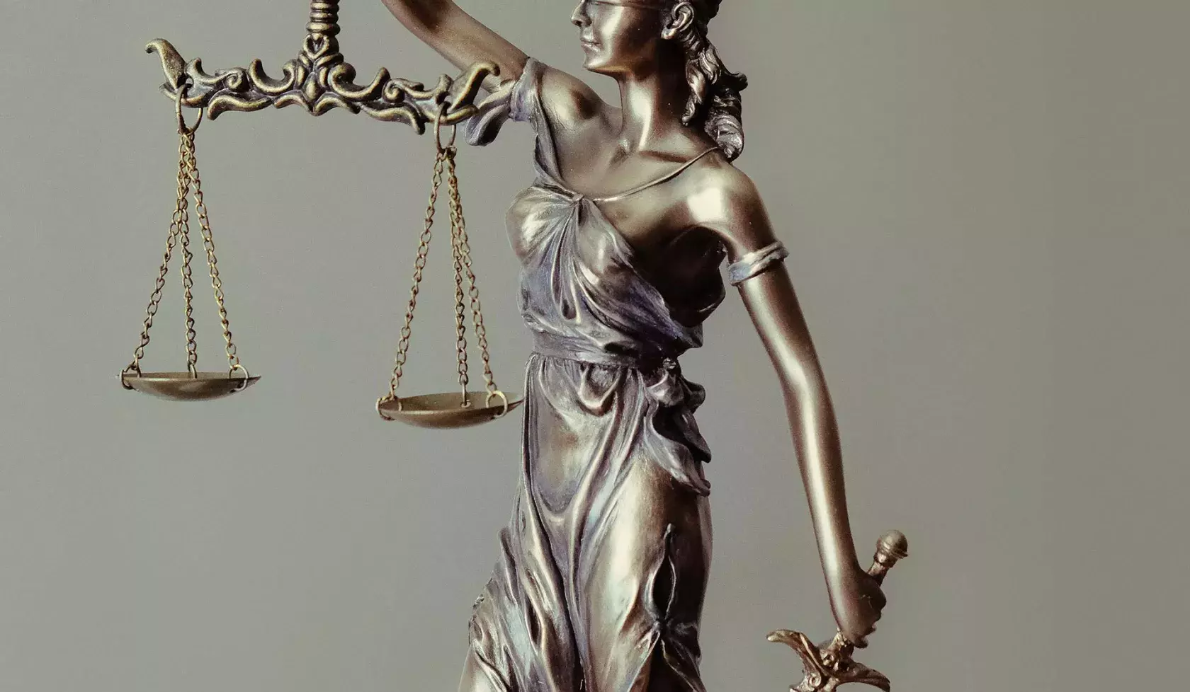 Close-up - Sculpture of Scales of Justice