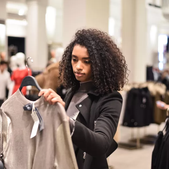 Black woman shopping