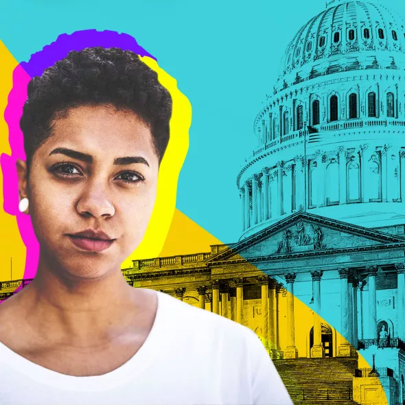 Female in front of Capitol - Styled