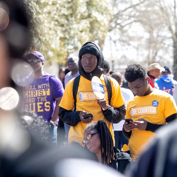 NAACP youth and college members outside