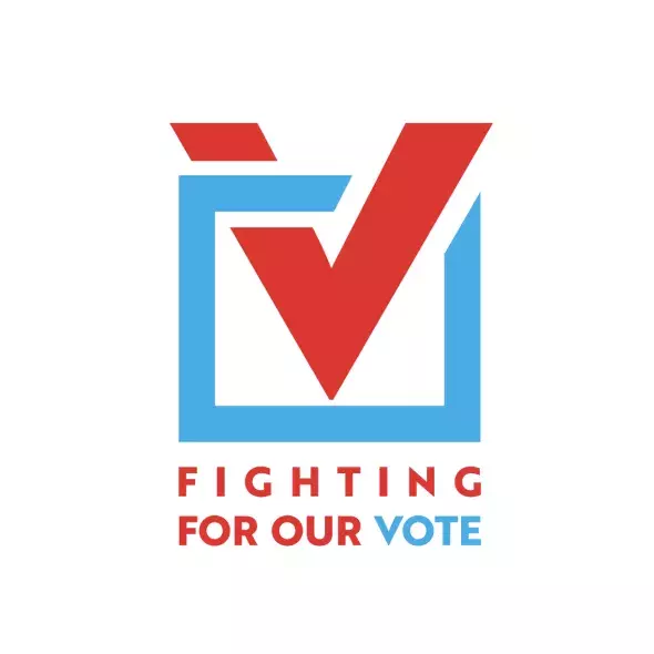 Fighting For Our Vote Logo (White)