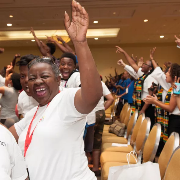 NAACP Members Cheering in Ballroom