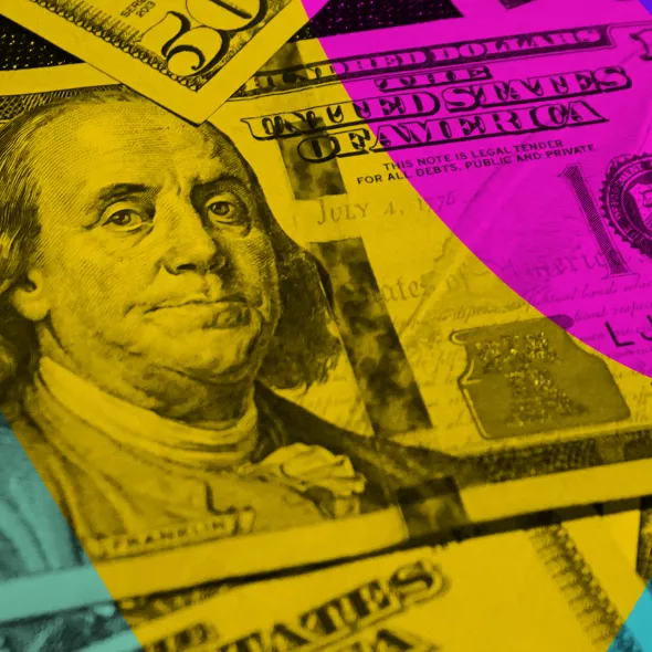 Styled image of money