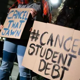 student loan debt protest