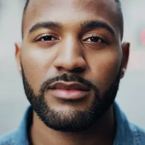 Young Black Male - Solo - Close Up of Face