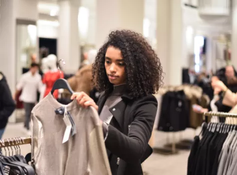 Black woman shopping