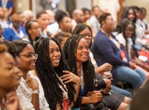 Young Black Female Students at Conference