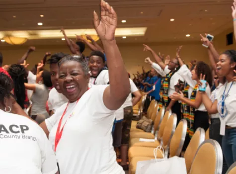 NAACP Members Cheering in Ballroom