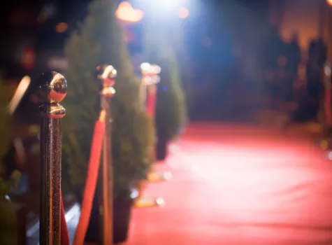 Twinkling Blurred View of Red Carpet Event