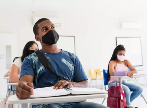 Young Black Male in a Classroom