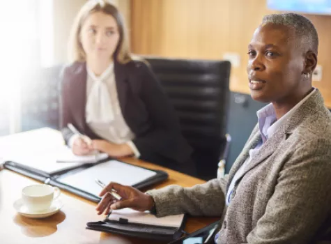 Close-up of Black Professional in Corporate Setting