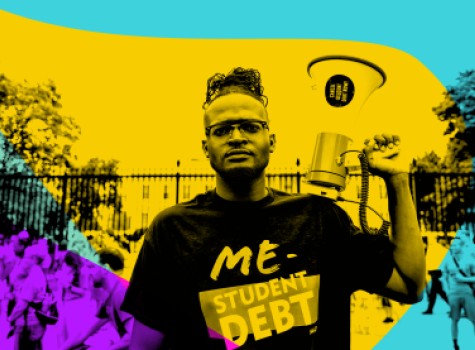 Wisdom at Student Debt March - hero